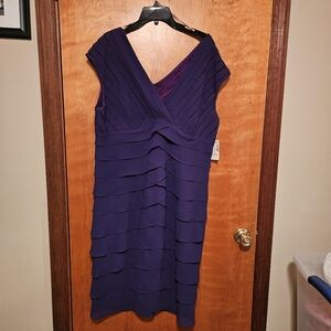 dressbarn Deep Purple Layered Midi Dress